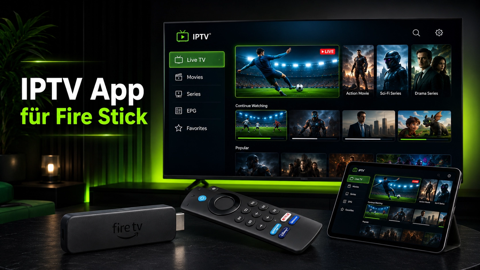 Die passende IPTV App für Ihren Fire Stick finden Beste IPTV App für Fire Stick – Empfehlung je nach Nutzertyp und Gerät